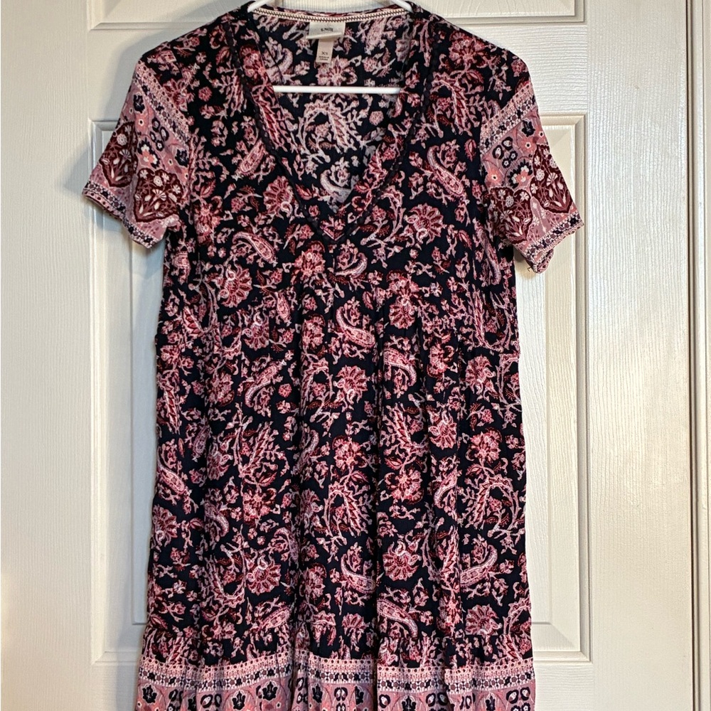 Knox Rose Pink and Navy Midi Dress
